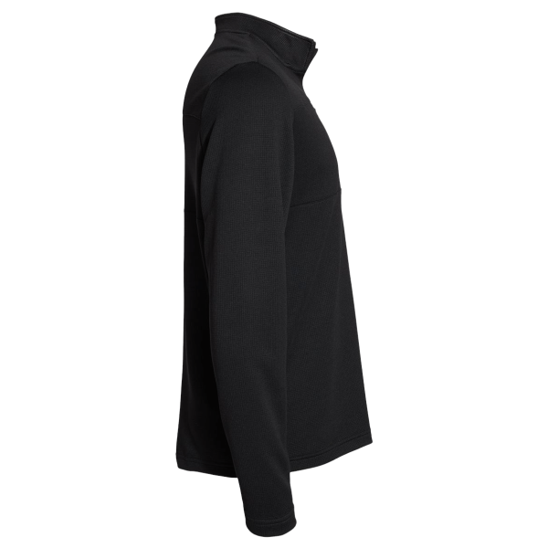 Adidas Men's 3-Stripes Double-Knit Quarter-Zip Pullover, Black / Grey Two, Right Sleeve view