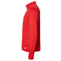 Adidas Men's 3-Stripes Double-Knit Quarter-Zip Pullover, Team Collegiate Red / Grey Two, Left Sleeve view