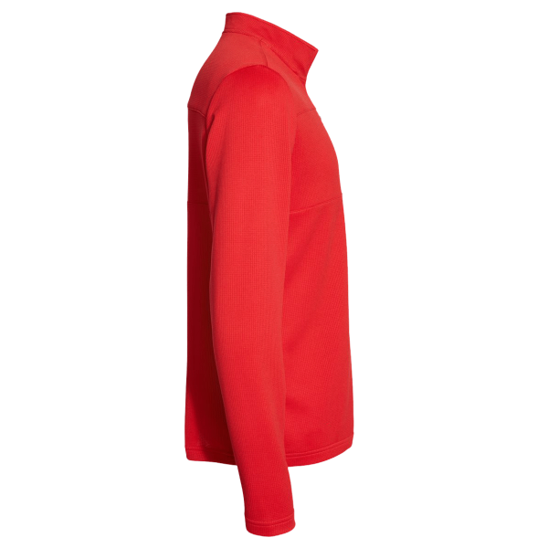 Adidas Men's 3-Stripes Double-Knit Quarter-Zip Pullover, Team Collegiate Red / Grey Two, Right Sleeve view