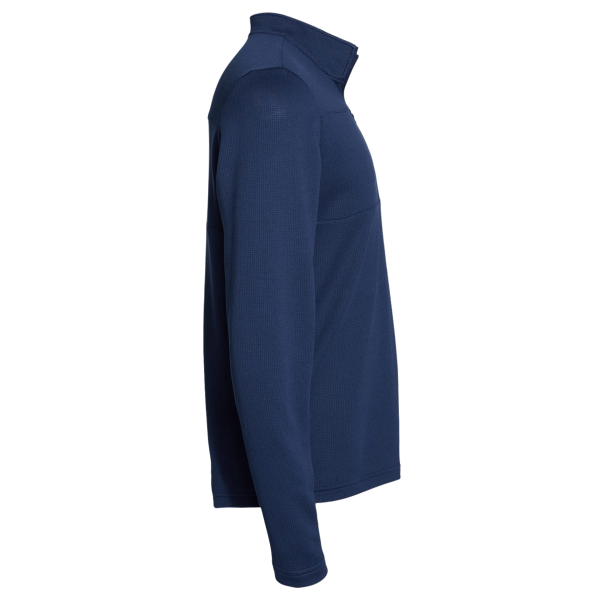 Adidas Men's 3-Stripes Double-Knit Quarter-Zip Pullover, Team Navy Blue / Grey Two, Right Sleeve view