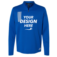 Adidas Men's 3-Stripes Double-Knit Quarter-Zip Pullover, Team Royal / Grey Two, Front view, Mockup
