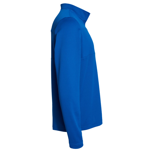 Adidas Men's 3-Stripes Double-Knit Quarter-Zip Pullover, Team Royal / Grey Two, Right Sleeve view