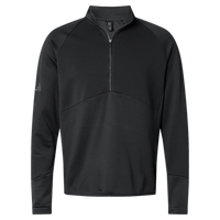 Adidas Men's Performance Quarter-Zip Pullover, Black, Front view