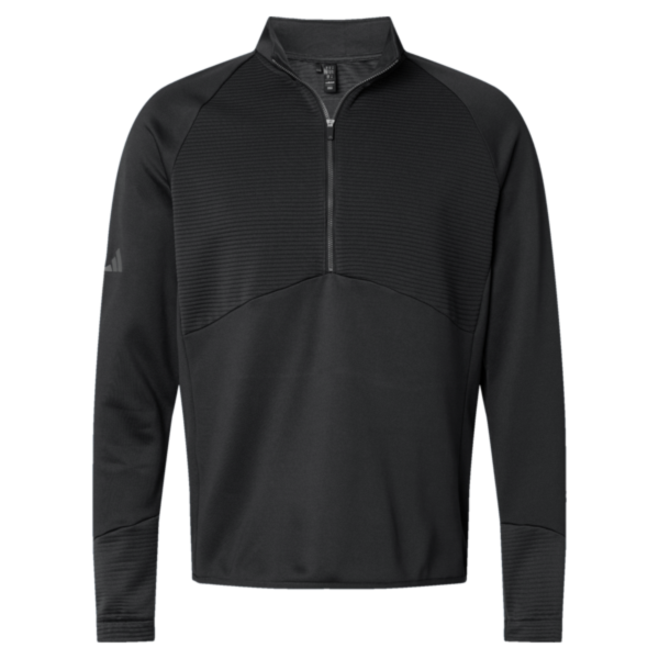 Adidas Men's Performance Quarter-Zip Pullover, Black, Front view