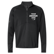 Adidas Men's Performance Quarter-Zip Pullover, Black, Front view, Mockup
