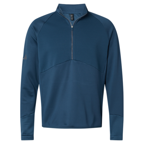 Adidas Men's Performance Quarter-Zip Pullover, Crew Navy, Front view
