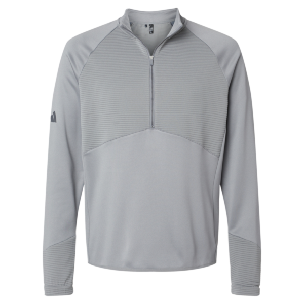 Adidas Men's Performance Quarter-Zip Pullover, Grey Three, Front view