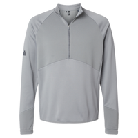 Adidas Men's Performance Quarter-Zip Pullover, Grey Three, Front view