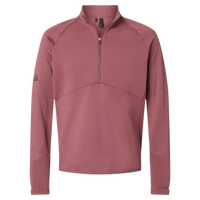 Adidas Men's Performance Quarter-Zip Pullover, Quiet Crimson, Front view