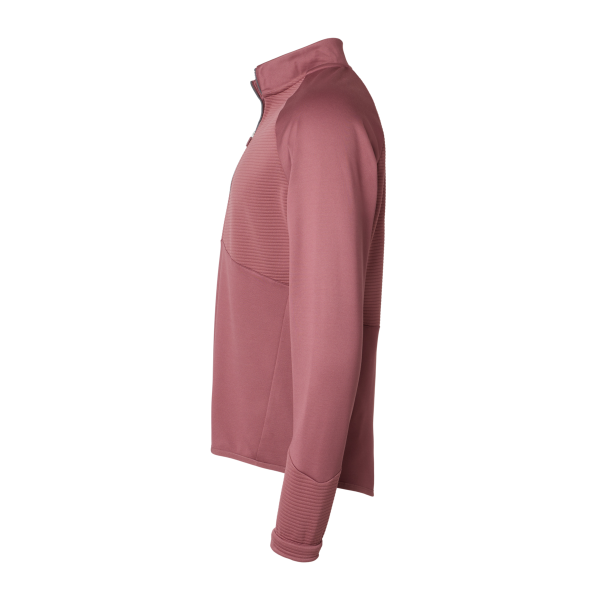Adidas Men's Performance Quarter-Zip Pullover, Quiet Crimson, Left Sleeve view