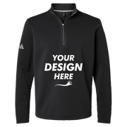 Adidas Men's Spacer Quarter-Zip Pullover, Black, Front view, Mockup