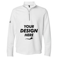 Adidas Men's Spacer Quarter-Zip Pullover, Core White, Front view, Mockup