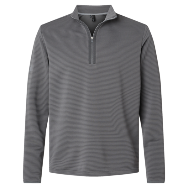 Adidas Men's Spacer Quarter-Zip Pullover, Grey Five, Front view