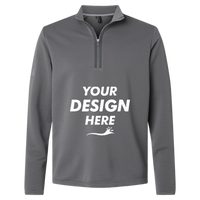 Adidas Men's Spacer Quarter-Zip Pullover, Grey Five, Front view, Mockup