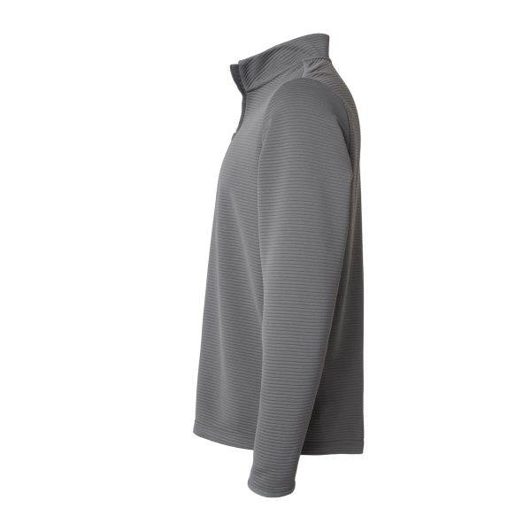 Adidas Men's Spacer Quarter-Zip Pullover, Grey Five, Left Sleeve view