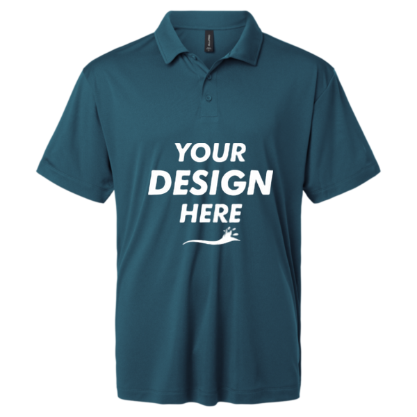 AllPro Men's Pro-Lock Performance Polo, Atlantic Blue, Front view, Mockup