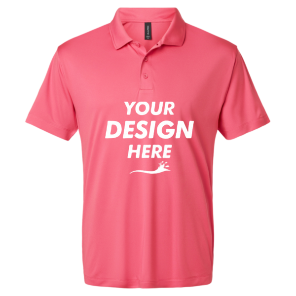 AllPro Men's Pro-Lock Performance Polo, Bright Pink, Front view, Mockup