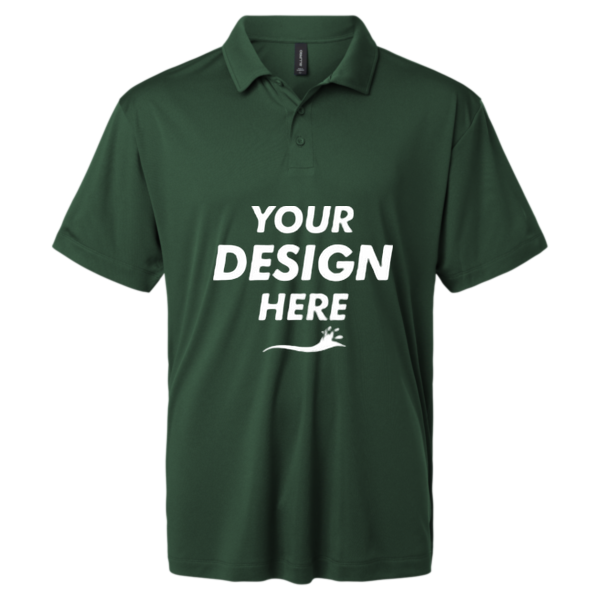 AllPro Men's Pro-Lock Performance Polo, Forest Green, Front view, Mockup