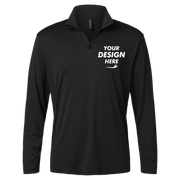AllPro Men's Pro-Lock Performance Quarter-Zip Pullover, Black, Front view, Mockup