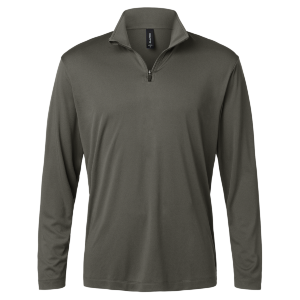 AllPro Men's Pro-Lock Performance Quarter-Zip Pullover, Charcoal, Front view
