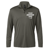AllPro Men's Pro-Lock Performance Quarter-Zip Pullover, Charcoal, Front view, Mockup
