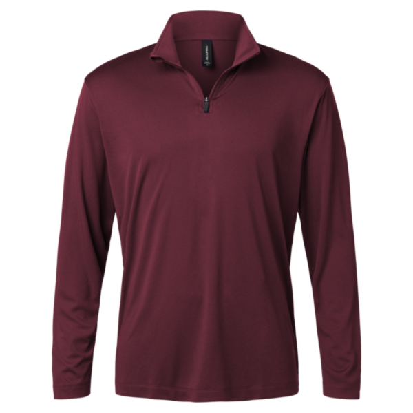 AllPro Men's Pro-Lock Performance Quarter-Zip Pullover, Maroon, Front view