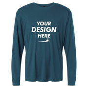 AllPro Unisex Pro-Lock Performance Long Sleeve T-Shirt, Atlantic Blue, Front view, Mockup