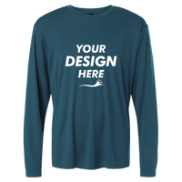 AllPro Unisex Pro-Lock Performance Long Sleeve T-Shirt, Atlantic Blue, Front view, Mockup