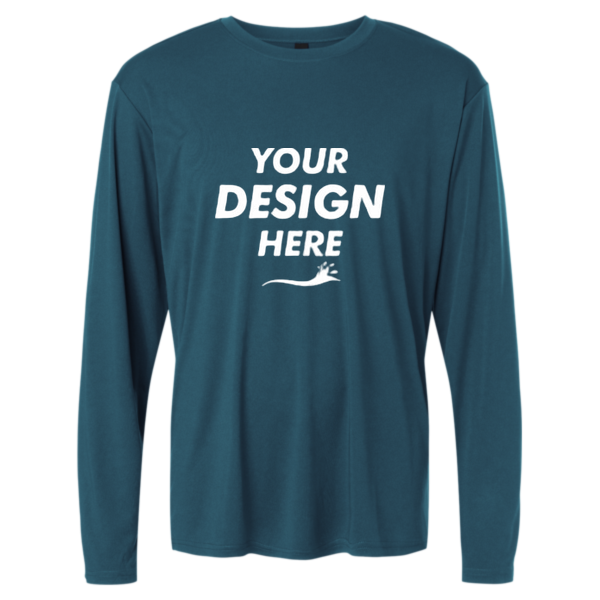 AllPro Unisex Pro-Lock Performance Long Sleeve T-Shirt, Atlantic Blue, Front view, Mockup