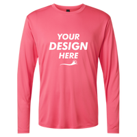 AllPro Unisex Pro-Lock Performance Long Sleeve T-Shirt, Bright Pink, Front view, Mockup