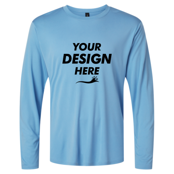 AllPro Unisex Pro-Lock Performance Long Sleeve T-Shirt, Carolina Blue, Front view, Mockup