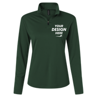 AllPro Women's Pro-Lock Performance Quarter-Zip Pullover, Forest Green, Front view, Mockup