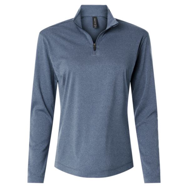 AllPro Women's Pro-Lock Performance Quarter-Zip Pullover, Heather Navy, Front view