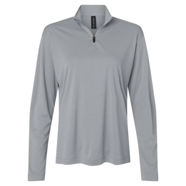 AllPro Women's Pro-Lock Performance Quarter-Zip Pullover, Heather Steel, Front view