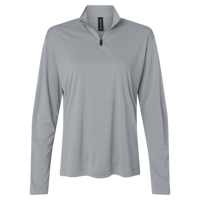 AllPro Women's Pro-Lock Performance Quarter-Zip Pullover, Heather Steel, Front view