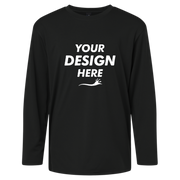 AllPro Youth Pro-Lock Performance Long Sleeve T-Shirt, Black, Front view, Mockup