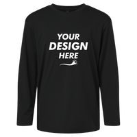 AllPro Youth Pro-Lock Performance Long Sleeve T-Shirt, Black, Front view, Mockup