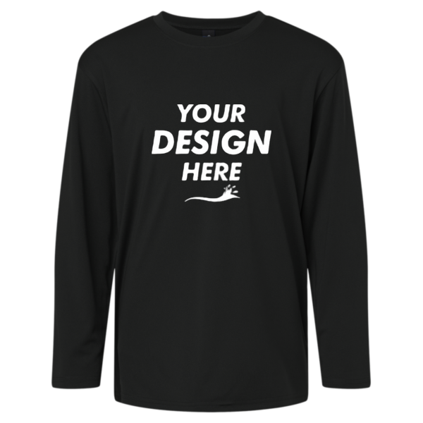 AllPro Youth Pro-Lock Performance Long Sleeve T-Shirt, Black, Front view, Mockup