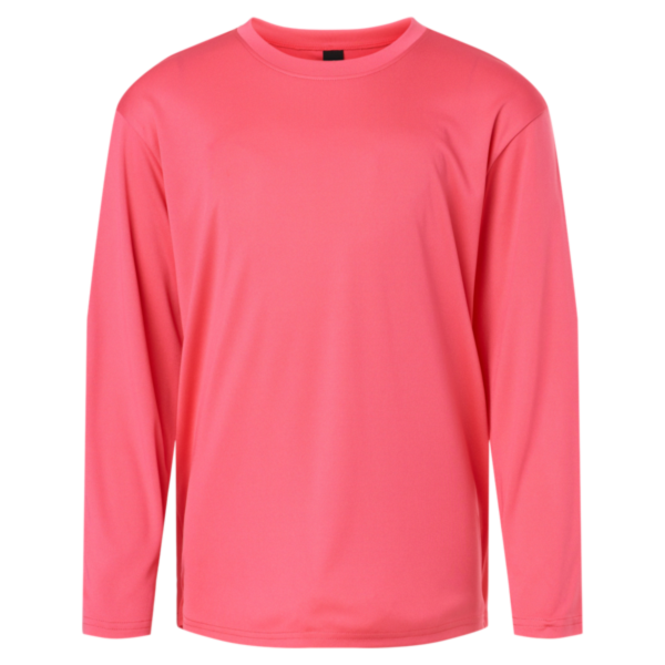 AllPro Youth Pro-Lock Performance Long Sleeve T-Shirt, Bright Pink, Front view