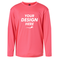 AllPro Youth Pro-Lock Performance Long Sleeve T-Shirt, Bright Pink, Front view, Mockup