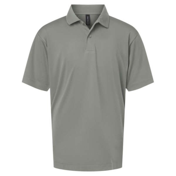 AllPro Youth Pro-Lock Performance Polo, Greystone, Front view