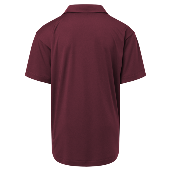 AllPro Youth Pro-Lock Performance Polo, Maroon, Back view