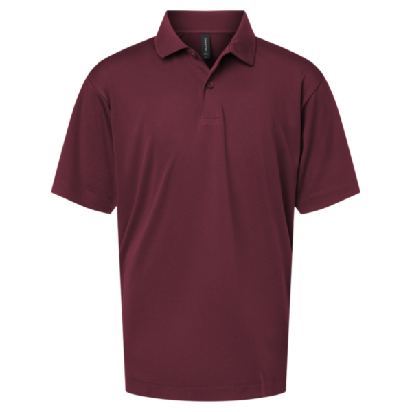 AllPro Youth Pro-Lock Performance Polo, Maroon, Front view