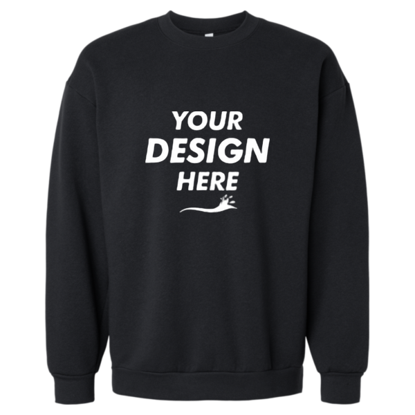 American Apparel Unisex ReFlex Fleece Crewneck Sweatshirt, Black, Front view, Mockup