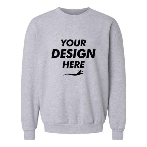 American Apparel Unisex ReFlex Fleece Crewneck Sweatshirt, Heather Grey, Front view, Mockup