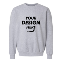 American Apparel Unisex ReFlex Fleece Crewneck Sweatshirt, Heather Grey, Front view, Mockup
