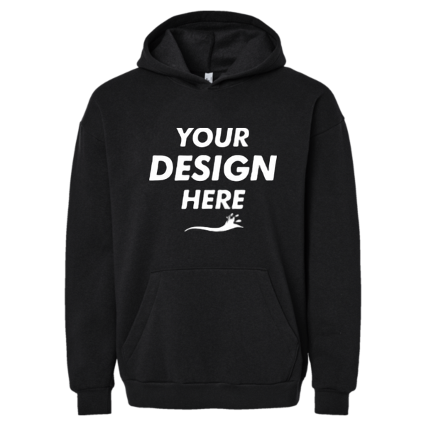 American Apparel Unisex ReFlex Fleece Hoodie Sweatshirt, Black, Front view, Mockup