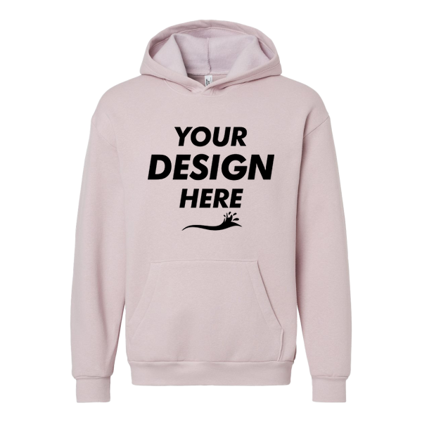 American Apparel Unisex ReFlex Fleece Hoodie Sweatshirt, Blush, Front view, Mockup