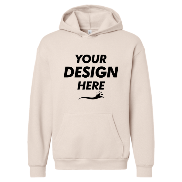 American Apparel Unisex ReFlex Fleece Hoodie Sweatshirt, Bone, Front view, Mockup