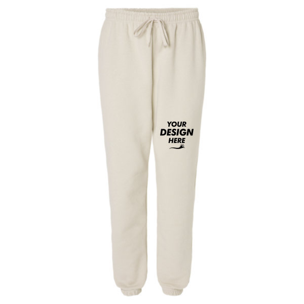 American Apparel Unisex ReFlex Fleece Sweatpants, Bone, Front view, Mockup